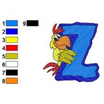 Alphabets Z With The Flintstones Embroidery Design